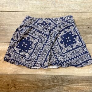 The Children’s Place Girls Skort L 10-12 Blue Bandana Print Skirt Shorts